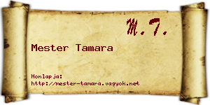 Mester Tamara névjegykártya